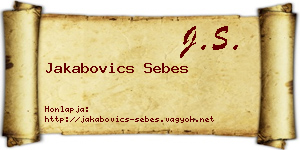 Jakabovics Sebes névjegykártya